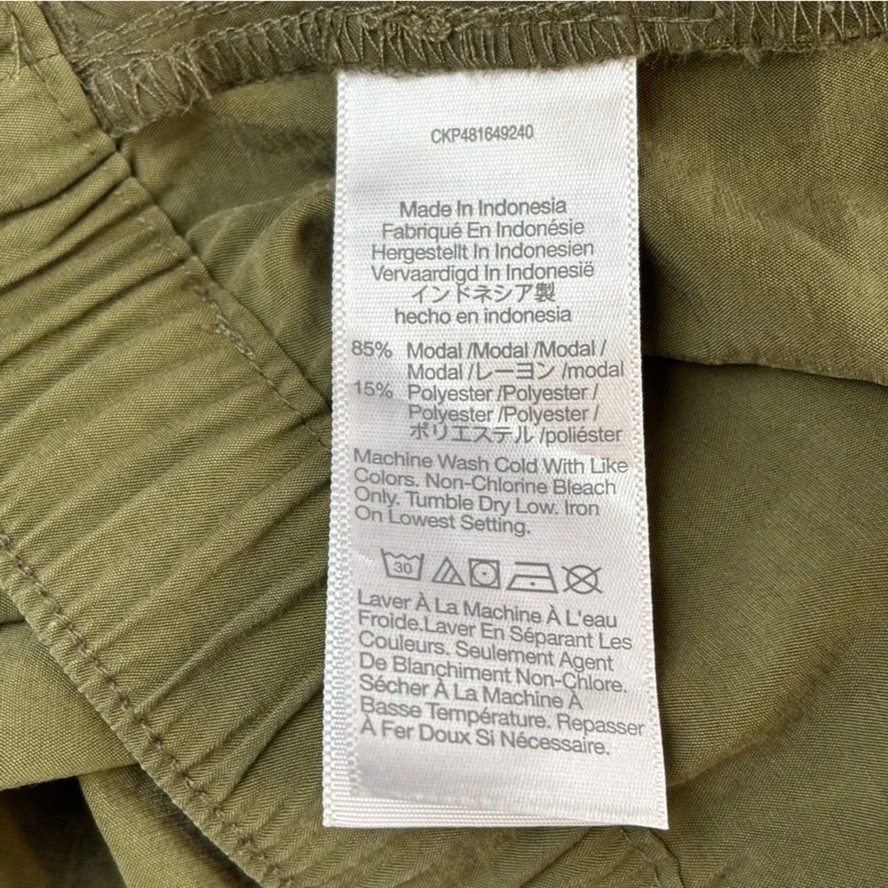 Madewell Pants Womens Medium Green Pull-On Wide-Leg Cargo in Softdrape - Picture 8 of 10